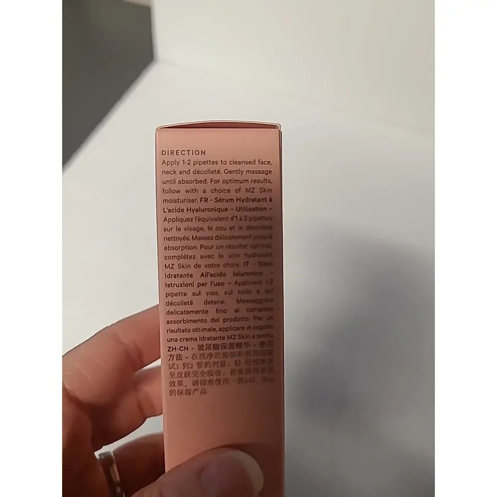 MZ Skin Hyaluronic Acid Hydrating Serum NEW 30 ml / 1.01 fl oz All Skin Types
